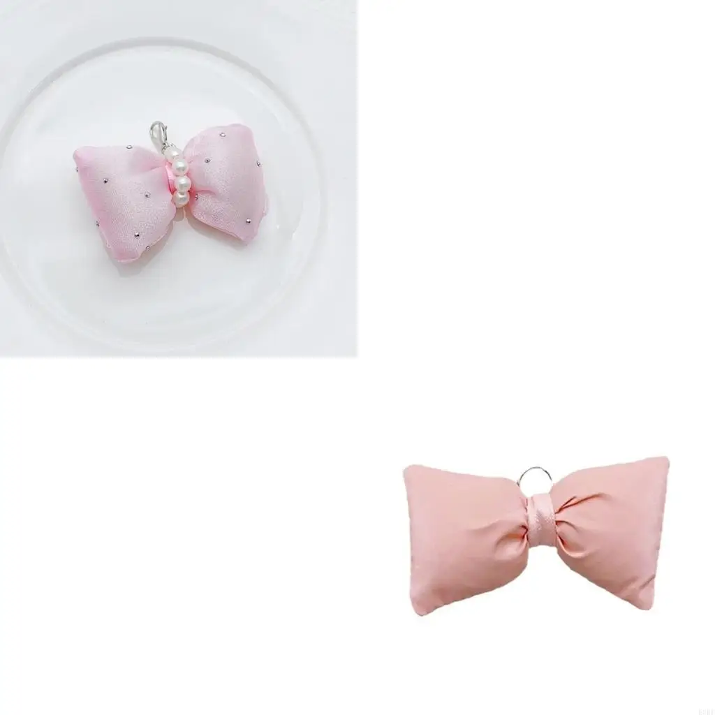 Sophisticated Butterfly Knot Shoe Clip Women Shoelace Charm Imitation Pearls Beaded Bowknot Shoe Buckle Shoe Ornament E0BF