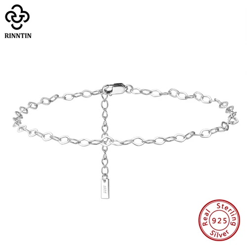 Rinntin 이탈리아 마름모 체인 구두 여성 925 실버 여름 발 체인 팔찌 패션 발목 스트랩 고급 보석 SA44 
