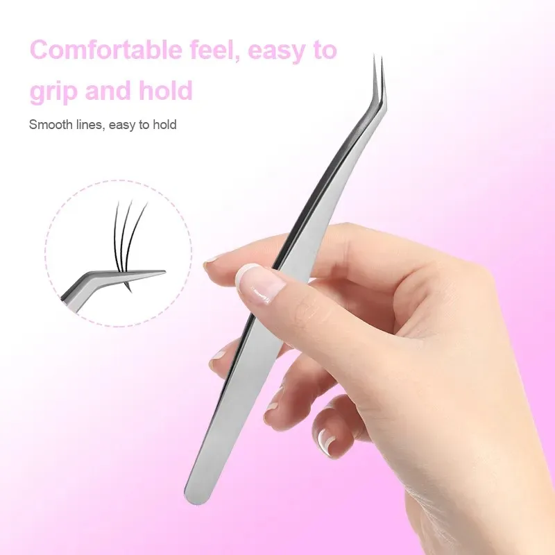 1PC Stainless Steel Curved Straight Eyebrow False Eyelash Tweezers Nail Art Extension Makeup Tool Eeyelashes Tweezers