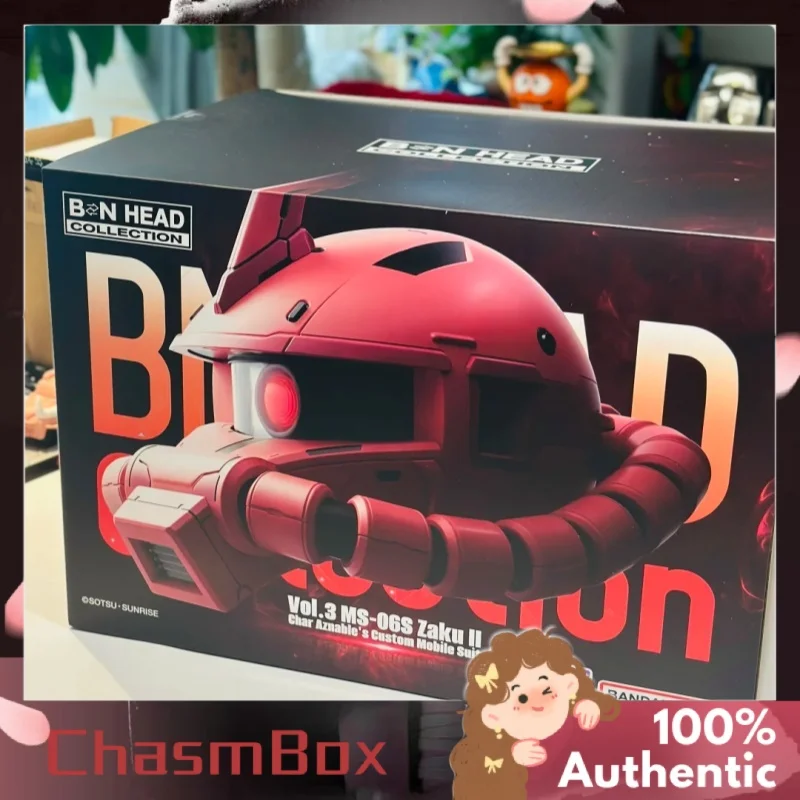 Authentische Bandai BN HEAD Collection VOL.3 Char's Zaku II – klassische Gundam Mecha-Sammelfigur für Bastler