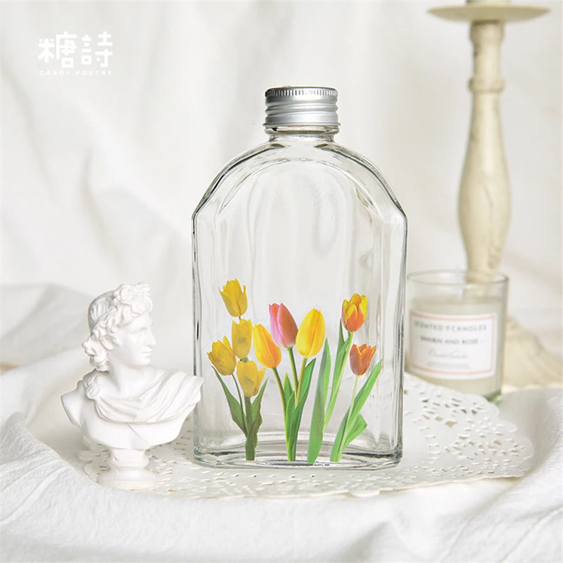 Flowers Sticker 40pcs/Pack Fresh Flower Plant Transparent Waterproof daisy hand account Decoration diy Scrapbooking material
