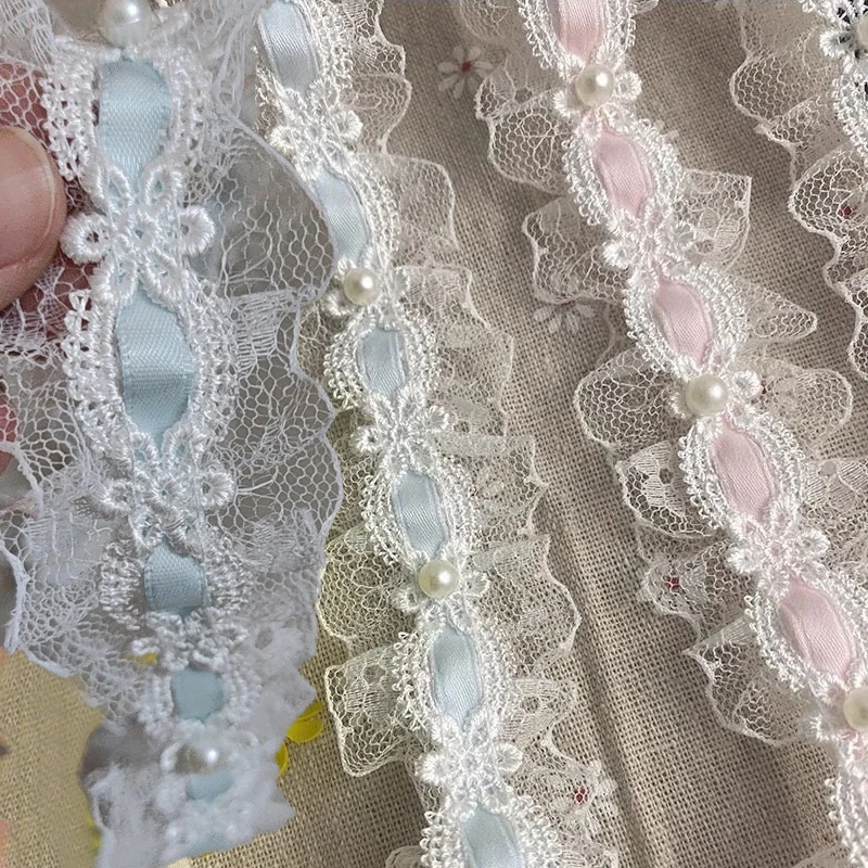 

Вышитая кружевная тесьма с бисером и цветами для декора одежды, свадебных платьев, сумок, головных уборов, рукоделия и шитья