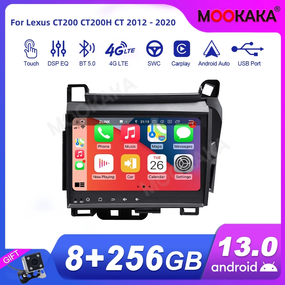 

Автомагнитола Android 2DIN для Lexus CT200 CT200H CT 2012-2020, мультимедийный проигрыватель, GPS-навигация, головное устройство