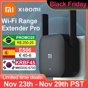 Xiaomi Wi-Fi Repeater Pro Mi مكبر للصوت شبكة موسع راوتر موسع جهاز توجيه الطاقة 300M 2.4G 2 هوائي لجهاز توجيه المكتب المنزلي أعلى 12 مبيعات مكرر إشارة wifi meo - No3
