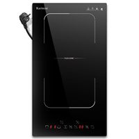Basic + BoosterKarinear Induction Hob 2 Plates with Plug, Autonomous Hob Induction Installation 30 cm, 240 V