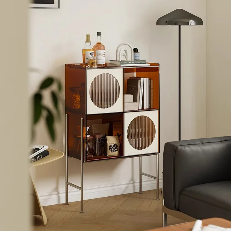 

Acrylic Shelf Bookcase Modern Simple Dining Side Cabinet Living Room Floor Sofa Side Cabinet Entrance Bedroom Locker