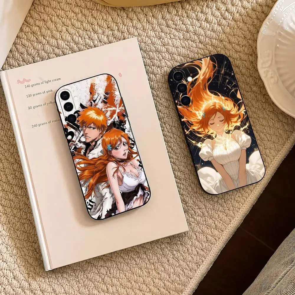 Anime Death B-Bleech  O-Orihime Black Soft Silicone Phone Case for Samsung A73 20,21,22,31,32,52,53,72