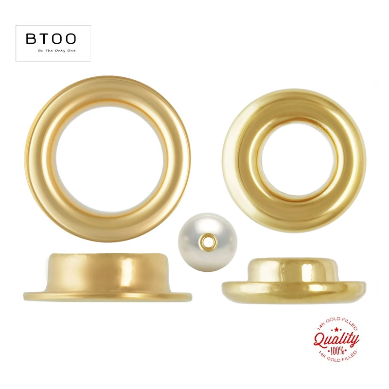 

14K Gold Filled OD Bead Grommet 2MM/3MM Gold Bead Cap Gold Filled Jewelry Findings DIY Accessories