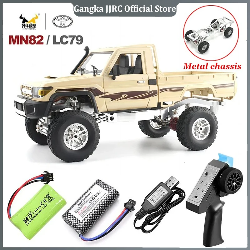 Metal MN82 1:12 Retro Rc Car con luci a LED simulazione su larga scala LC79 Professional 4WD Remote Control Pickup Truck Model Toys