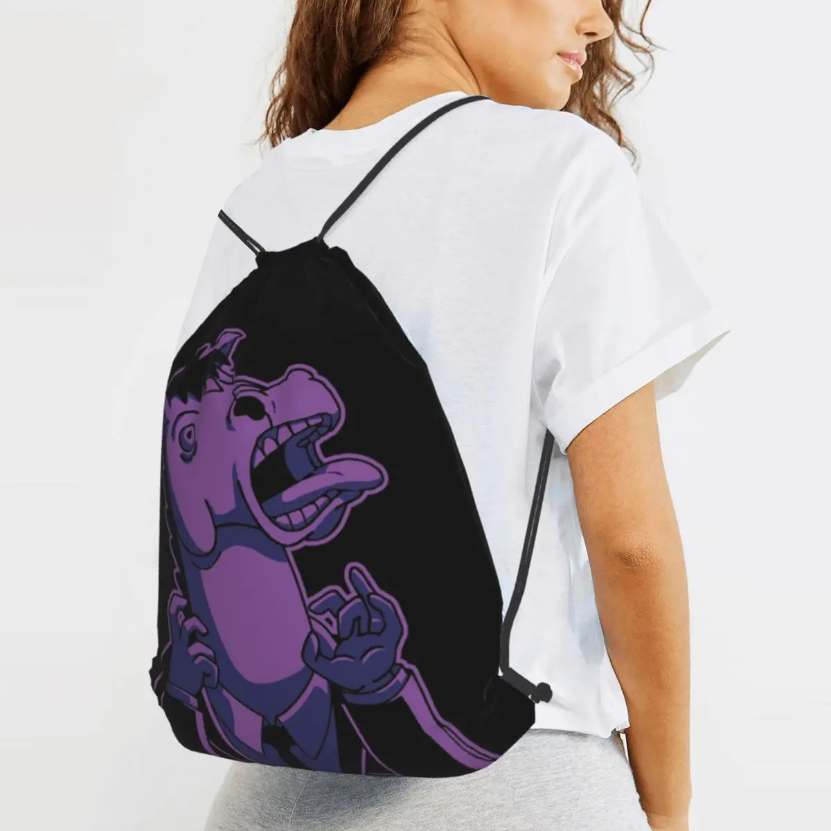 Sad Horse Backpacks Portable Drawstring Bags Sports Bag Book Bags for Man Woman School