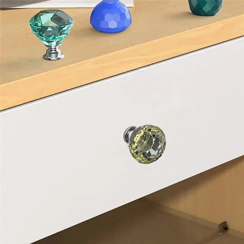 J1UL1N DIY Knob Cabinet Silicone Mold Drawer Pulls Handle Accessories Mould 4Pcs For Crystal Epoxy Resin Silicone + Screws