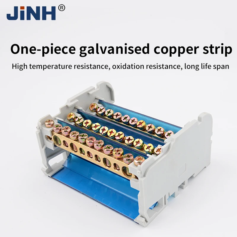 Din Rail Distribution Junction Box 4 Level Single Phase Screw Universal Electric Wire Power 1/2 in Several Out Terminal Block