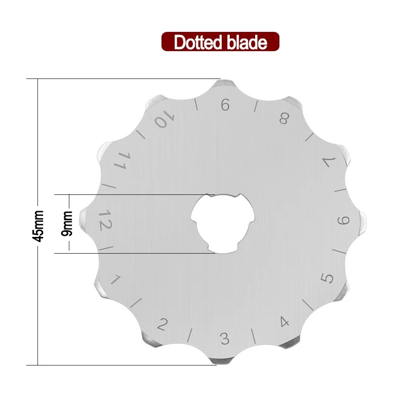 10pcs Dotted Rotary Cutter Blades Cloth Cutter Blade 45x9mm for Fabric Leather Sewing Accessories