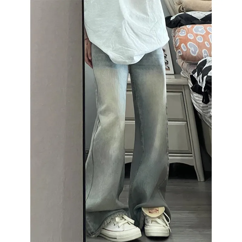 

Синие джинсы свободного кроя с высокой талией для женщин, осенние новые широкие брюки Sle Fce, женские размеры больших размеров