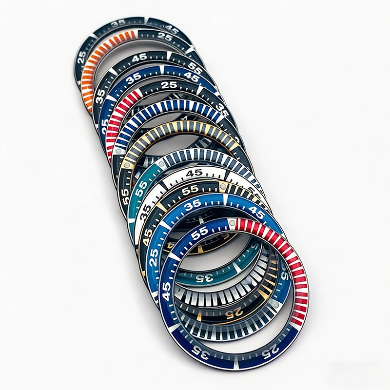 Mod 41mm*32mm Resin Alloy Watch Bezel Insert Ring Fit Seiko Prospex Series New Samurai Men's Watch Cases Repair Parts