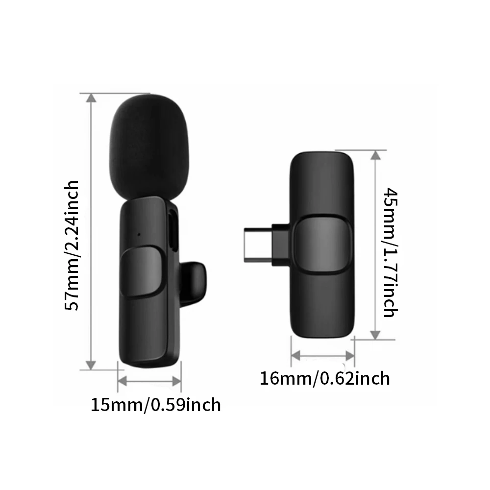 TISHRIC 무선 라 발리에 마이크 오디오 및 비디오 녹화용 휴대용 무선 라 발리에 마이크 미니 마이크