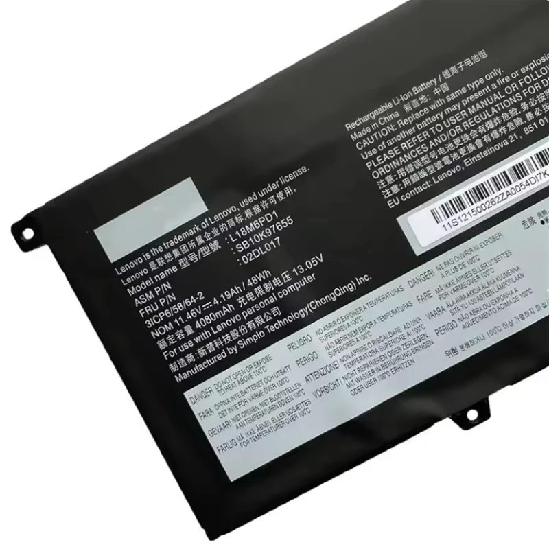 Csmhy-Lenovo thinkpad,l18m6pd1,x390,x395,x13,第1世代シリーズ,02dl017,sb10k97655,tp00106a,tp00106b,新品,オリジナル