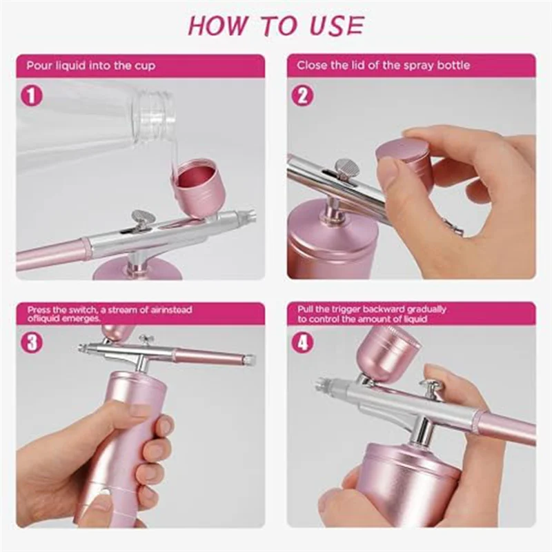 A96K-Airbrush KIT Portable Airbrush Automatically Handles Model Painting, Nails, Makeup A