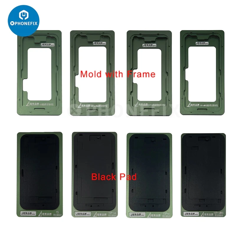 لوحة تصفيح وحدة محاذاة شاشة LCD ، مساحة إطار الحافة ، زجاج العرض ، أداة موقع لهاتف iPhone 15 و 14 Pro Max و 13 و 12 و 11