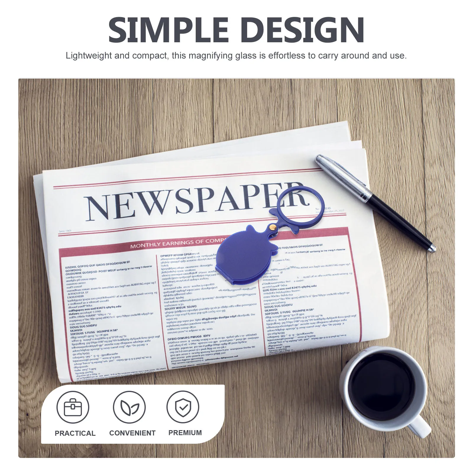 

Magnifying Glass Pocket Compact Sturdy Elderly Reading Magnifier Portable Mini Small Magnifying Glass for Coins Jewelry