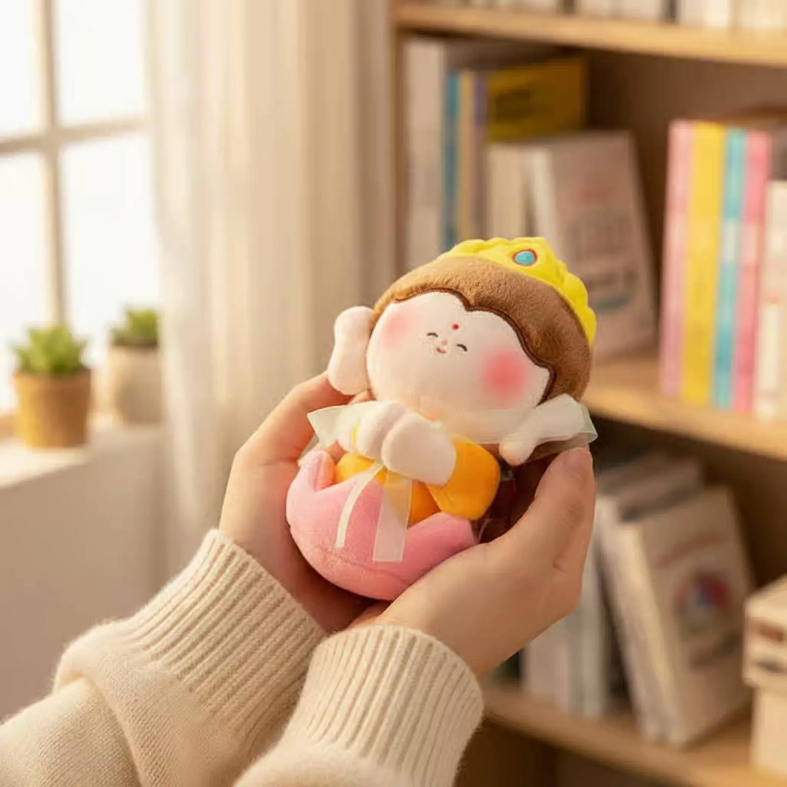 

Милый мягкий брелок Будда, плюшевая игрушка Будда с лотосом, молитвенная кукла-талисман, аксессуар для сумки, брелок для ключей для подростков, автомобильный брелок