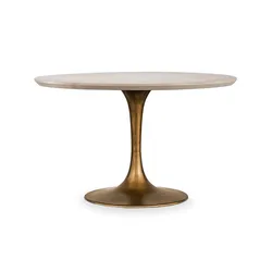 Solid Wood round Dining Table Nordic Metal Leg Home Modern Minimalist Dining Table