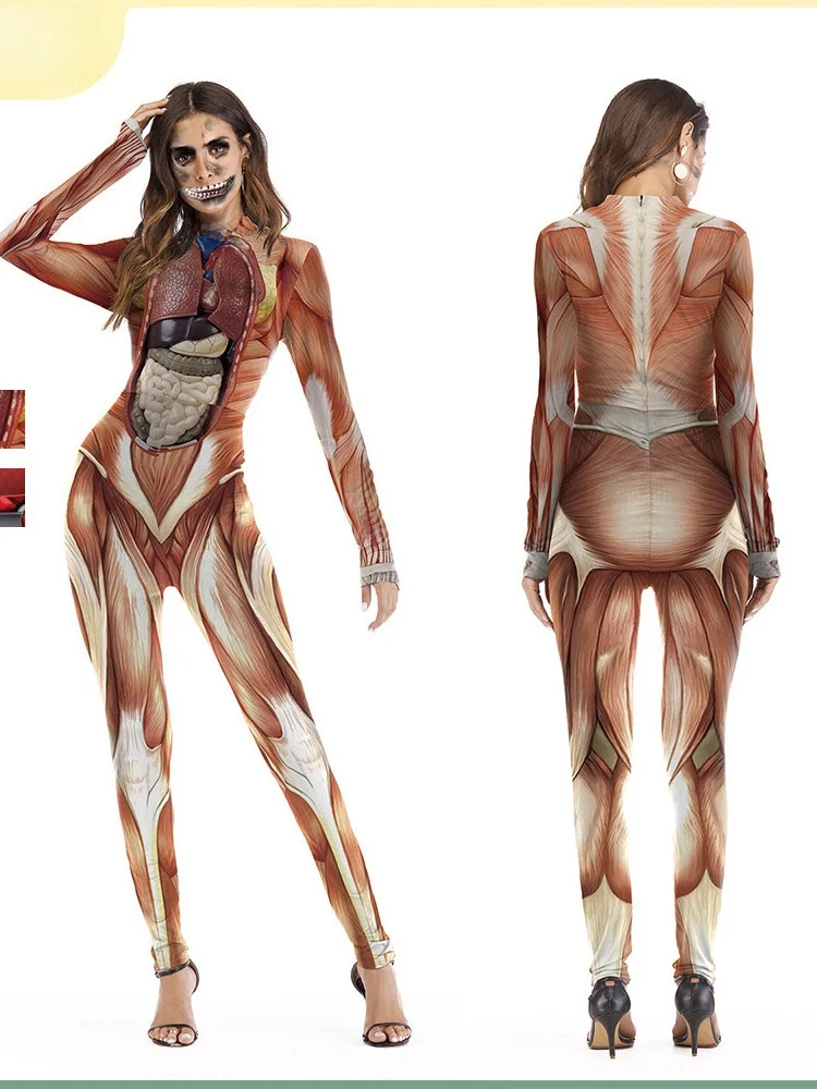 

Chrisas Funny Printed Jumpsuit Halloween One-Piece Suit Women's Ethnic Costume Stage Performance Clothing Chinese Manufacturer