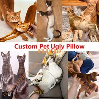 Hot 3D Ugly Cat/Dog Zany Pillow,Custom Pet Shape Pillow,Personalized Photo Pillow Cushion,Pet Loss Memorial Gift,Pet Lover Gifts