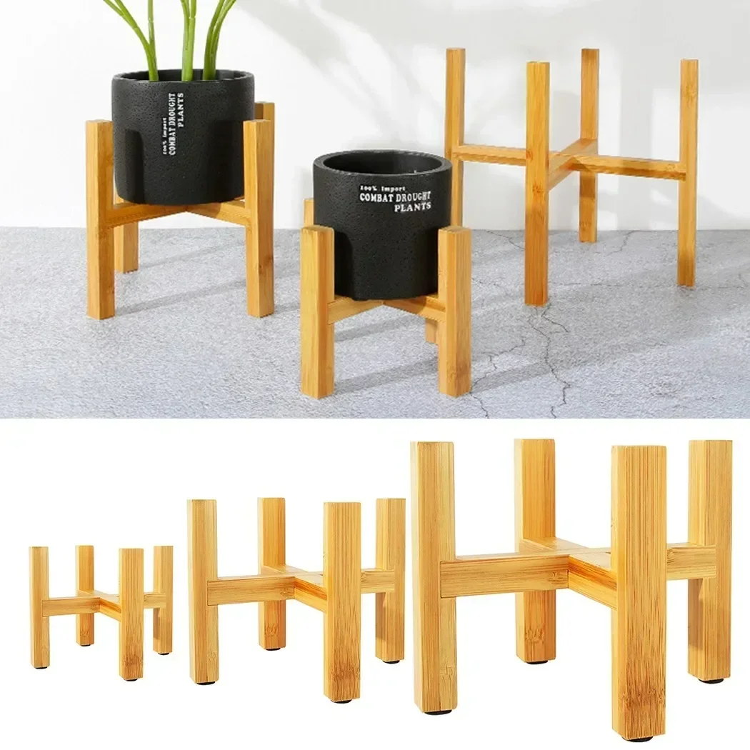 Wood Flower Pot Trays Flower Pot Rack Bonsai Rack Holder Home Garden Indoor Display Plant Stand Shelf Home Garden