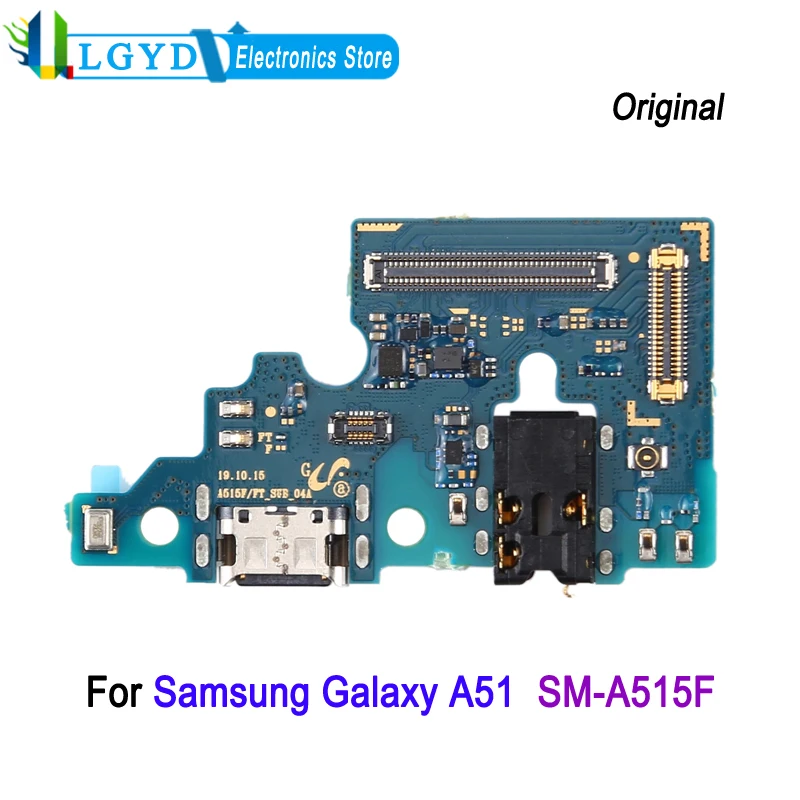 갤럭시 A51 4G 에디션용 충전 포트 보드, SM-A515F 휴대폰 USB 충전 도크 수리 교체 부품