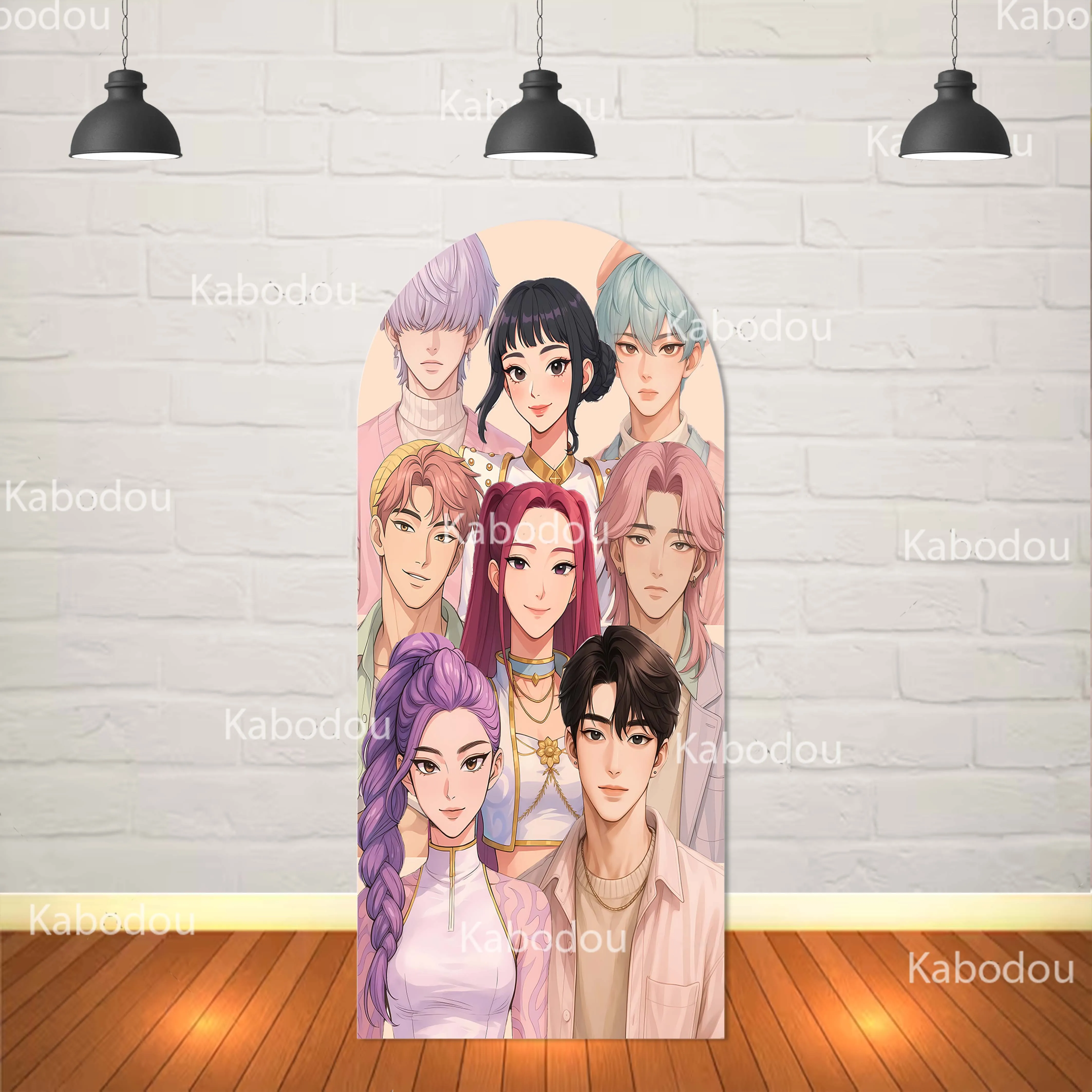 K-POP فتاة مجموعة الفيلم خلفية غطاء قوس فتاة حفلة عيد ميلاد الكرتون الديكور استحمام الطفل صورة التصوير الخلفية