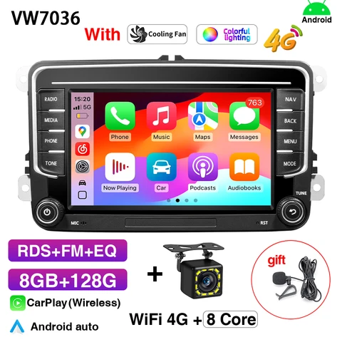 Автомобильный Мультимедийный Плеер GRANDnavi 2 Din На Android С GPS Для VW Volkswagen Skoda Octavia Golf 5 6 Touran Passat B6...