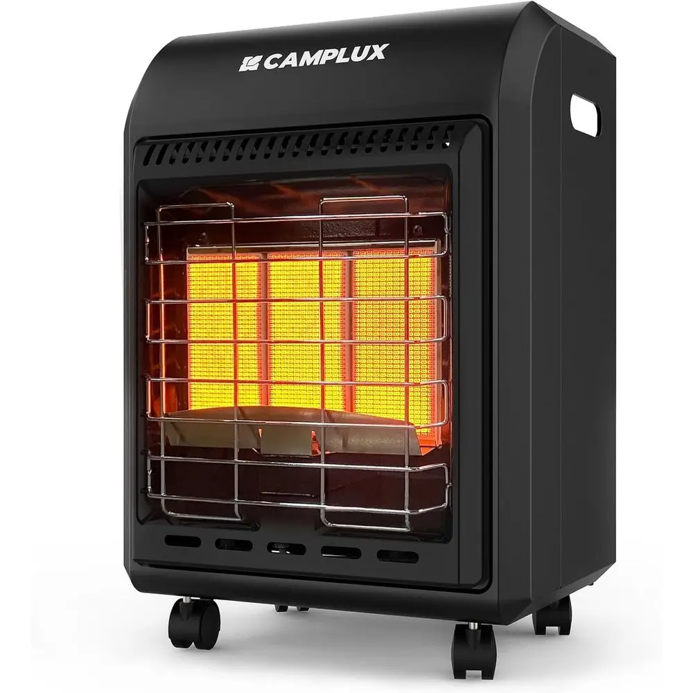 

CAMPLUX 18,000 Outdoor Propane Heater with ODS & Tip-over Protection, 3-Setting Gas Patio Heater with Regulator & Hose or Garage