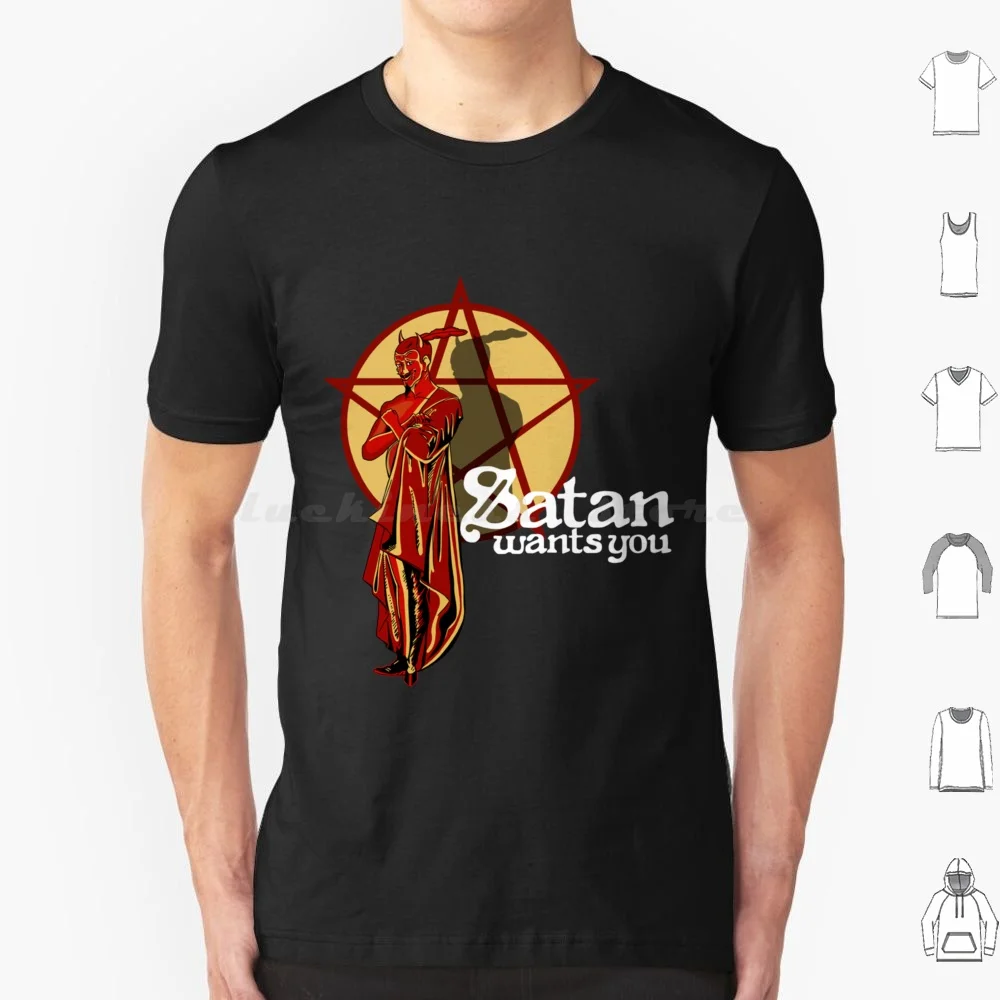 Satan Wants You T Shirt 6xl Cotton Cool Tee Satanic Satan Baphomet Satanic Temple Satanist Satanism Lucifer Pentagram Devil