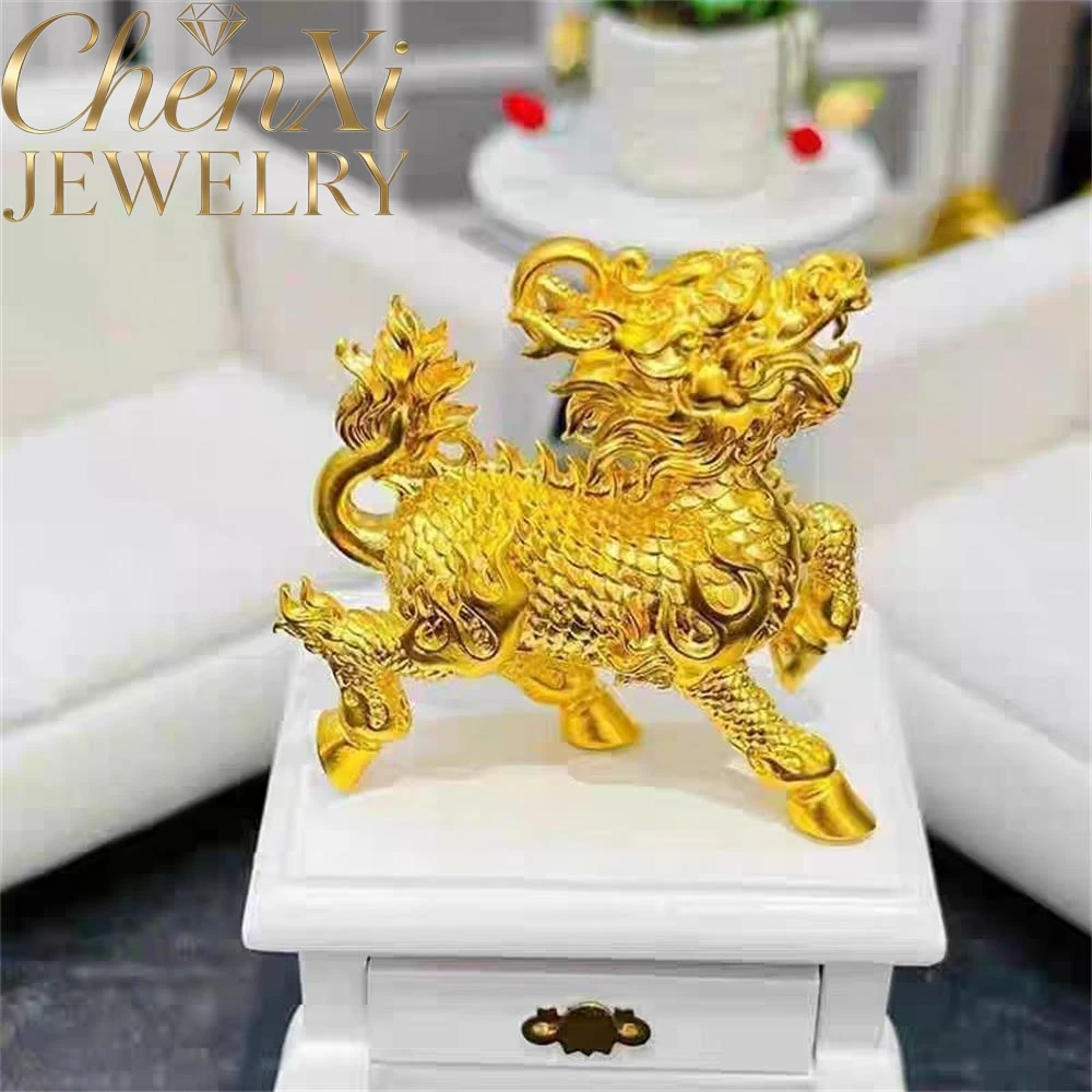

High-end Sand Gold Three-dimensional Fire Kirin Pendant Luxury Quality Fashion Fine Jewelry Exquisite Popular Mascots Charms