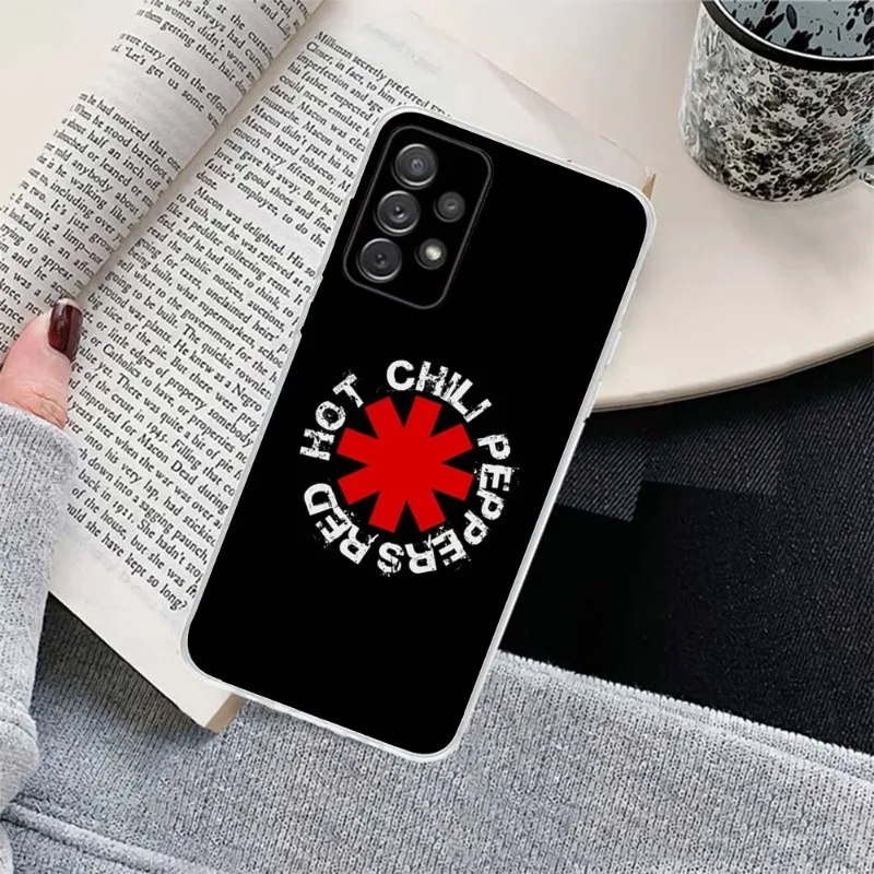 Red RHCP P-Peppers Phone Case for Samsung Galaxy S23 S22 S21 Plus Ultra A12 A32 A53 Clear Cover Funda Shell