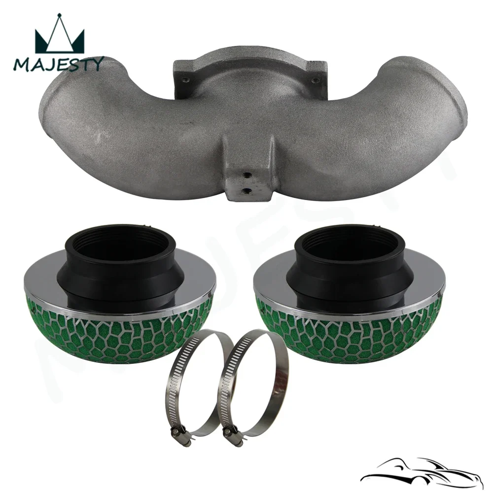 Twin Turbo Air Induction Intake Green / Red Mushroom Filter Fit 90-96 Nissan 300zx