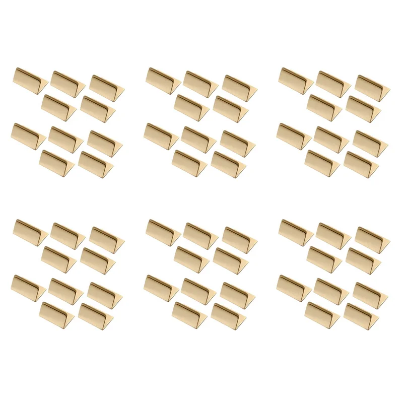 ABWZ-Place Card Holders Brass 60Pcs Wide Size Vintage Table Card Holder Antique Small Table Card Stands Memo Price Tags view 4