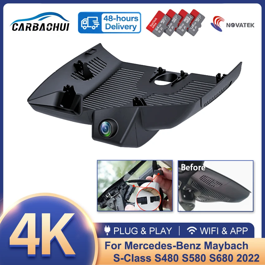 

New! 4K Car DVR Plug and play Dash Cam Camera Video Recorder UHD Night vision For Mercedes-Benz Maybach S-Class S480 S580 S680