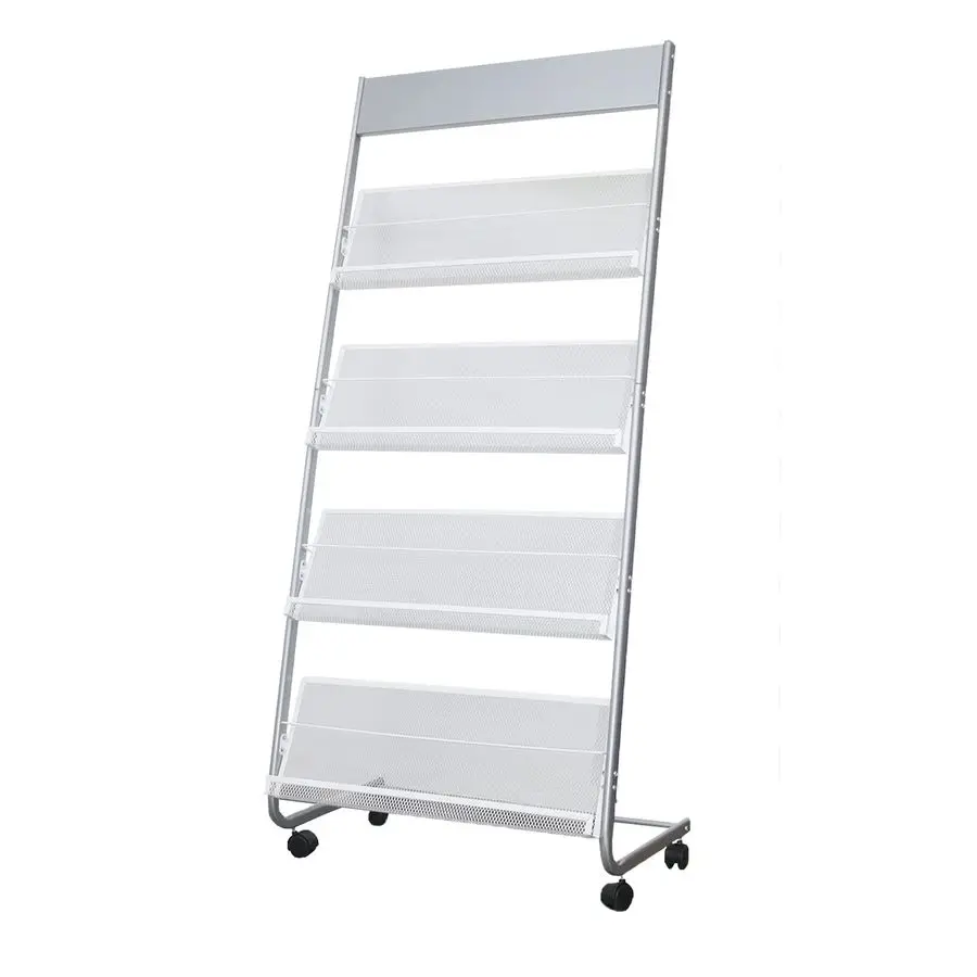 

Журнальница на колесиках, стеллаж для газет, витрина, серебристый 63