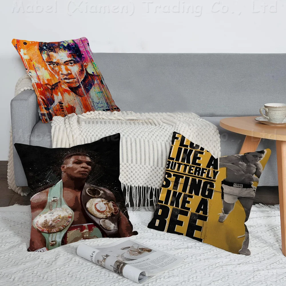 

Boxer Mike Tyson Muhammad Ali Motivational Office Cushion Pillowcase Car Cushion Cover45X45CM Lumbar Pillowcase Sofa Pillowcover