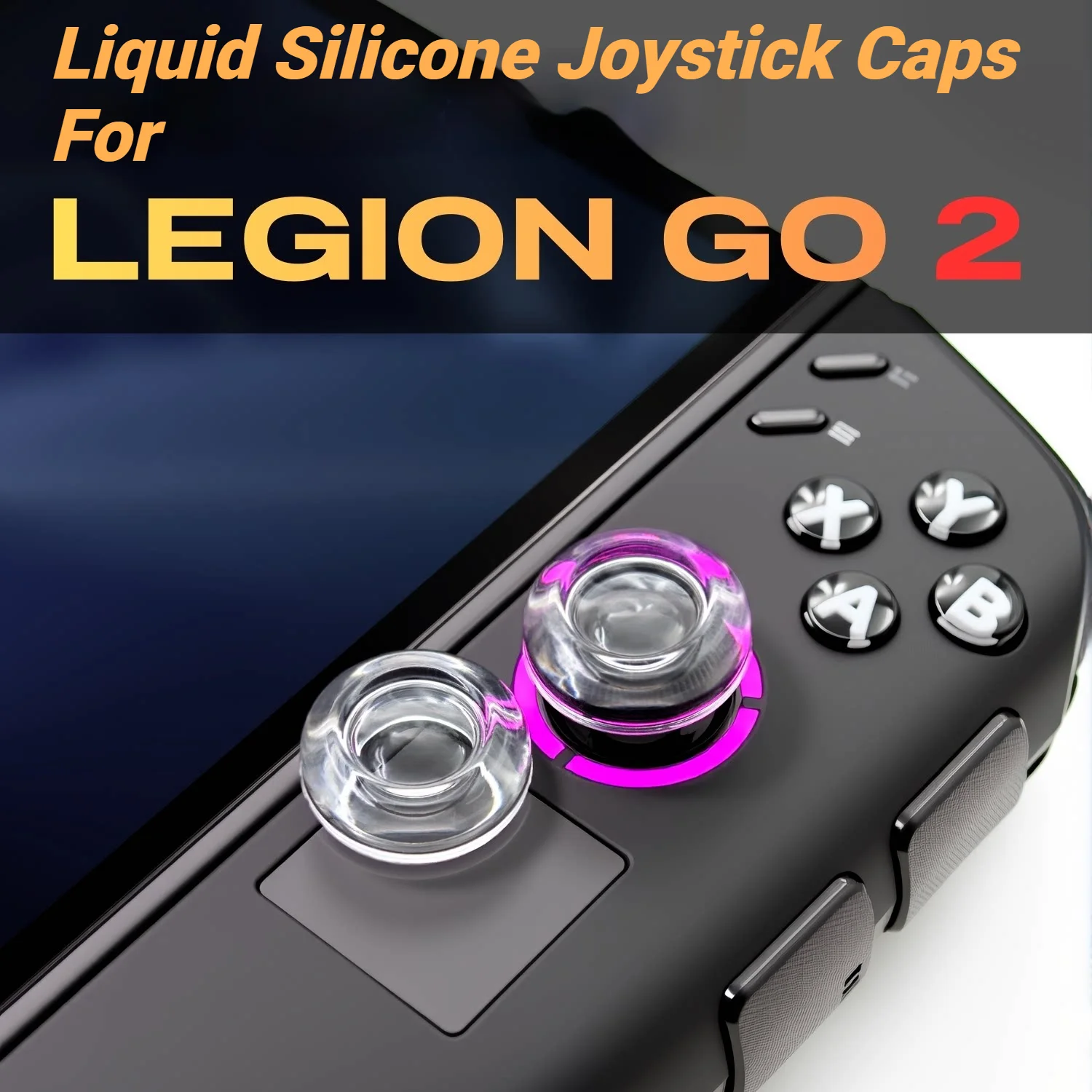 Image of 1 Paar/2 Stück für Legion Go 2 Flüssigsilikon-Joystick-Kappen, Stick-Daumengriffe, transparente Rocker-Kappen für Legion Go 2 Spielzubehör