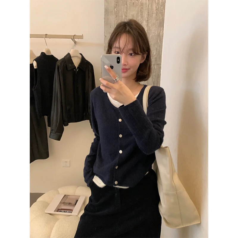 

Hellokay Knowlable Faionable Color Blo Knitted Sweater Women's Autumn Korean Sle Simple Design Long Sve round Ne...