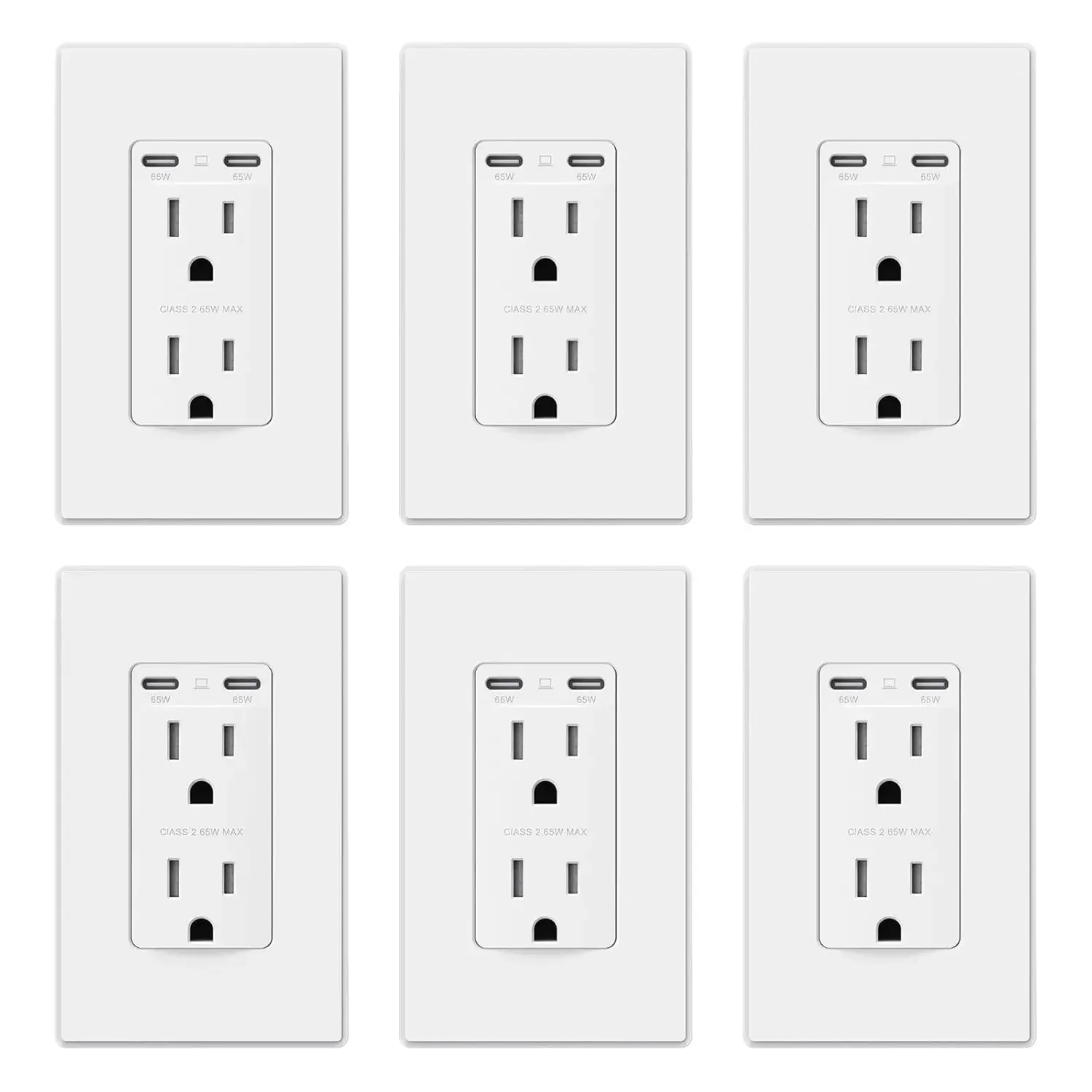 

Ultra-Speed USB C Outlet Receptacle for Laptop, 15 Amp Wall Outlet with USB C Ports, Tamper Resistant USB Outlet, Wal