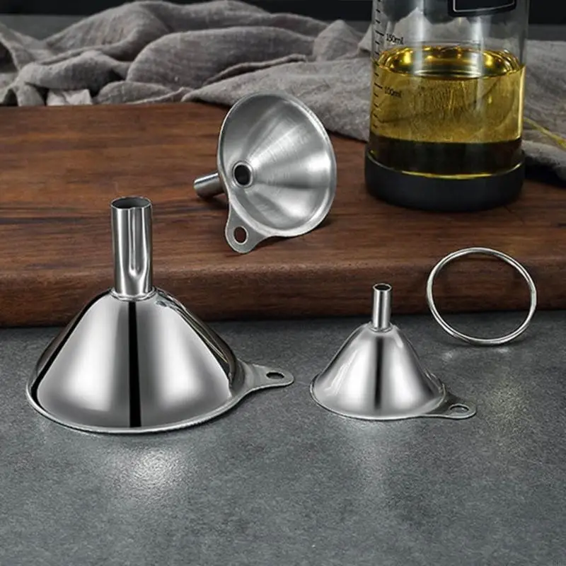 

3pcs из нержавеющей стали кухонная воронка Установите масляный инструмент для заполнения бутылок M68E