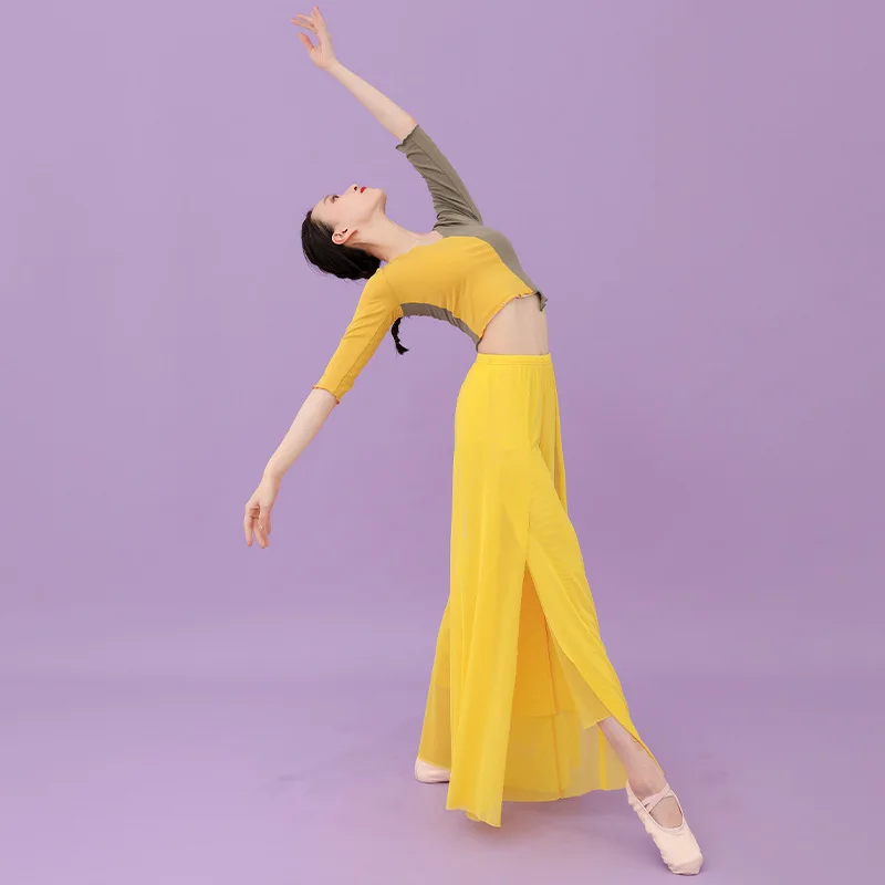 

Classical belly dance costume summer style, wide-leg skirt, ancient Hanfu practice suit