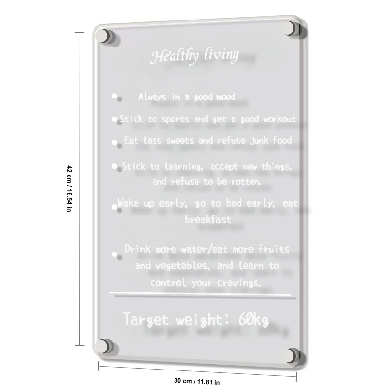 Löschbare Nachrichtentafel aus Acryl, magnetischer Mahlzeitenplan für Kühlschränke, magnetische Menütafel, Planungstafel, Notiztafel für den Kühlschrank