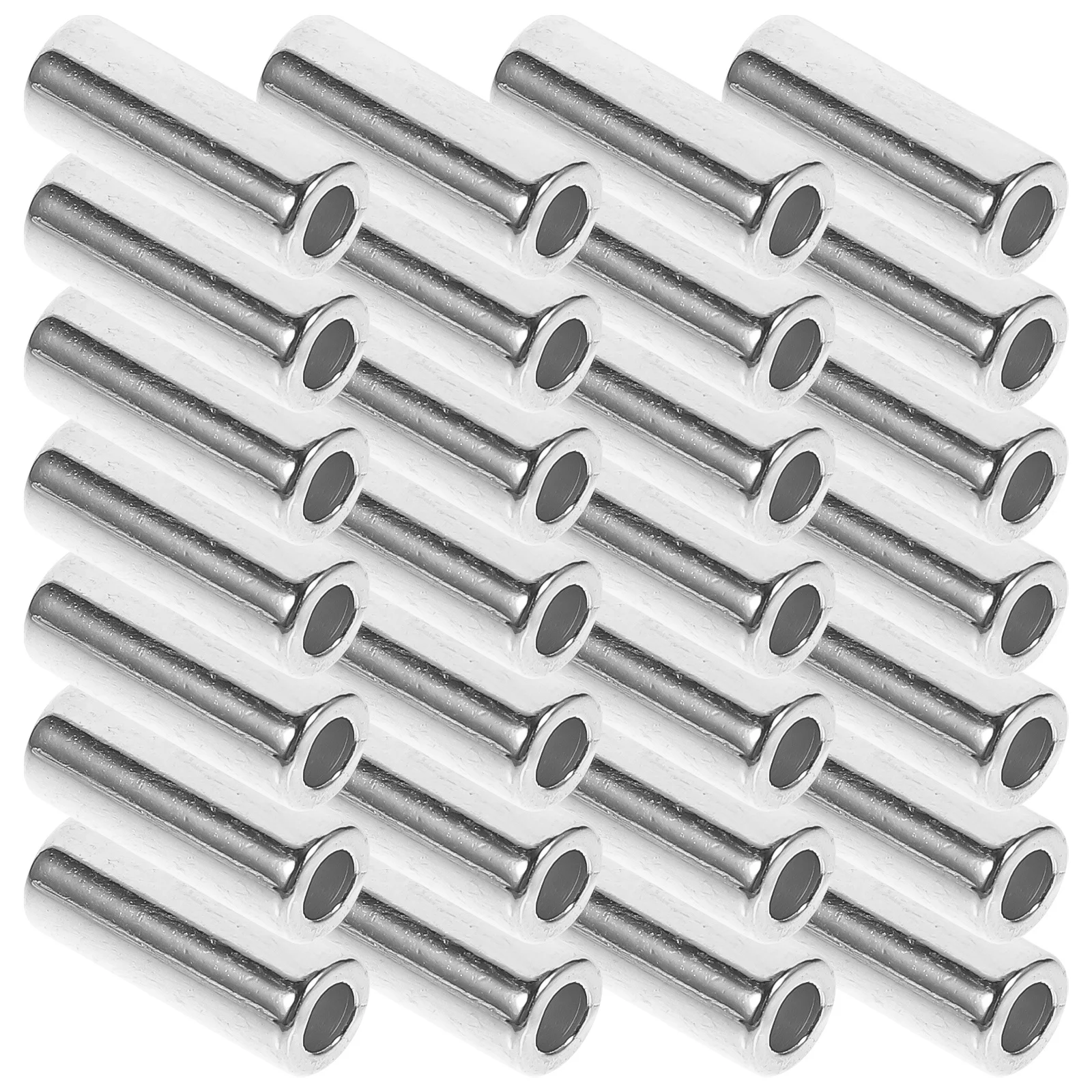 30 قطعة من حلقات معدنية لتثبيت الحبال، خرز أسطواني من السبائك لحاملات النباتات المعلقة وأكياس الحبال وأعمال الحرف اليدوية