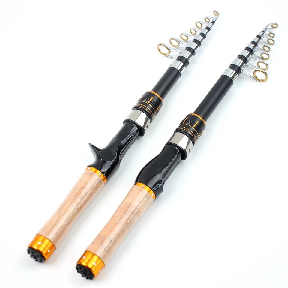 1.8M 2.1M Telescopic Fishing Rod Spinning Casting Rod Lure Weight 7-28g Children beginners Ultra short and lightweight pole