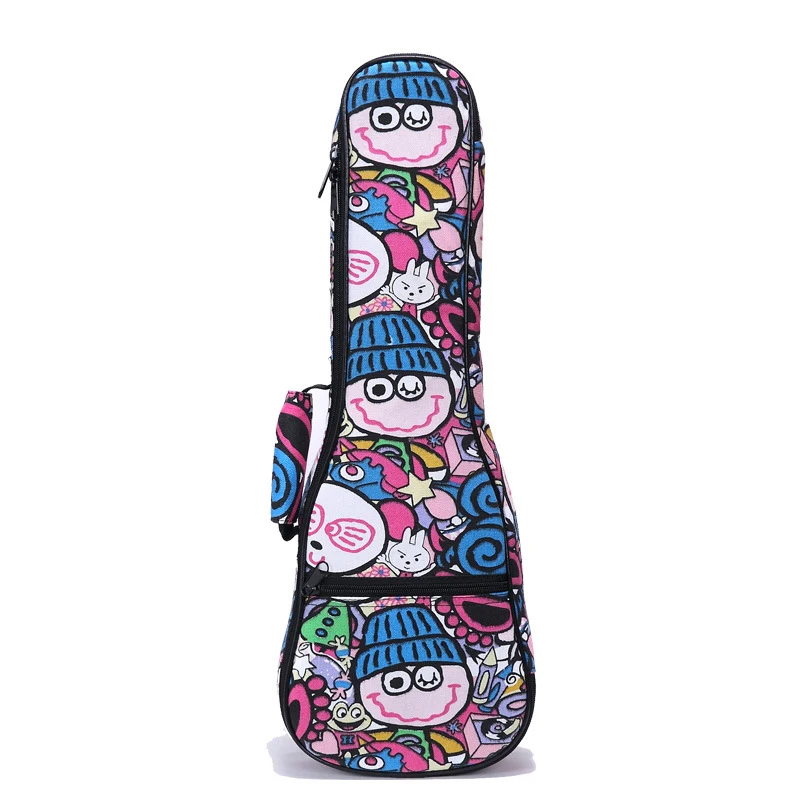 Violin Bag Portable Cartoon Pattern Oxford Cloth Ukulele Storage Bag String Instrument Parts Accessories Violin Case Suitcase